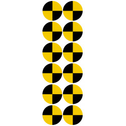 CRASH TEST - 12 stickers de 5cm - Sticker/autocollant
