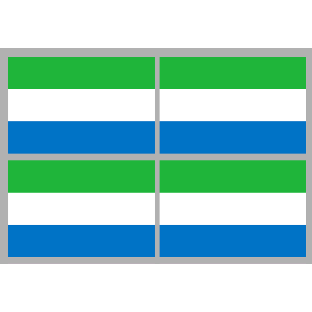 Drapeau Sierra Leone (4 stickers - 9.5 x 6.3 cm) - Sticker/autocollant