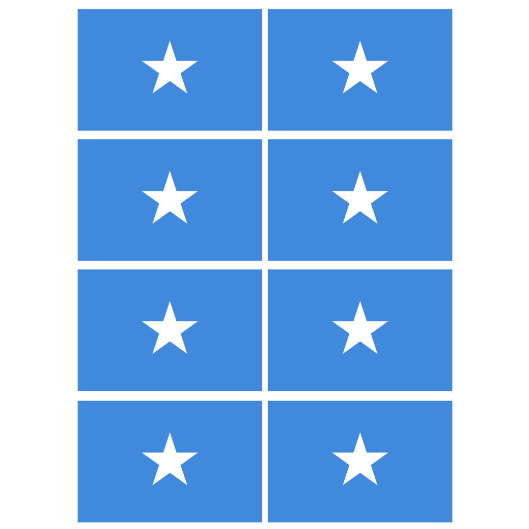 Drapeau Somalie (8 stickers - 9.5 x 6.3 cm) - Sticker/autocollant