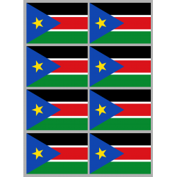 Drapeau Soudan du Sud (8 stickers - 9.5 x 6.3 cm) - Sticker/autocollant
