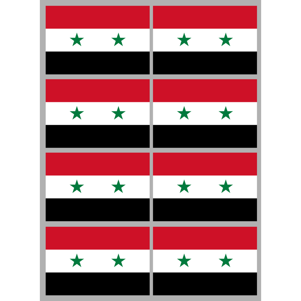 Drapeau Syrie av.2024 (8 stickers - 9.5 x 6.3 cm) - Sticker/autocollant
