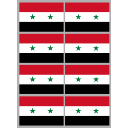 Drapeau Syrie (8 stickers - 9.5 x 6.3 cm) - Sticker/autocollant