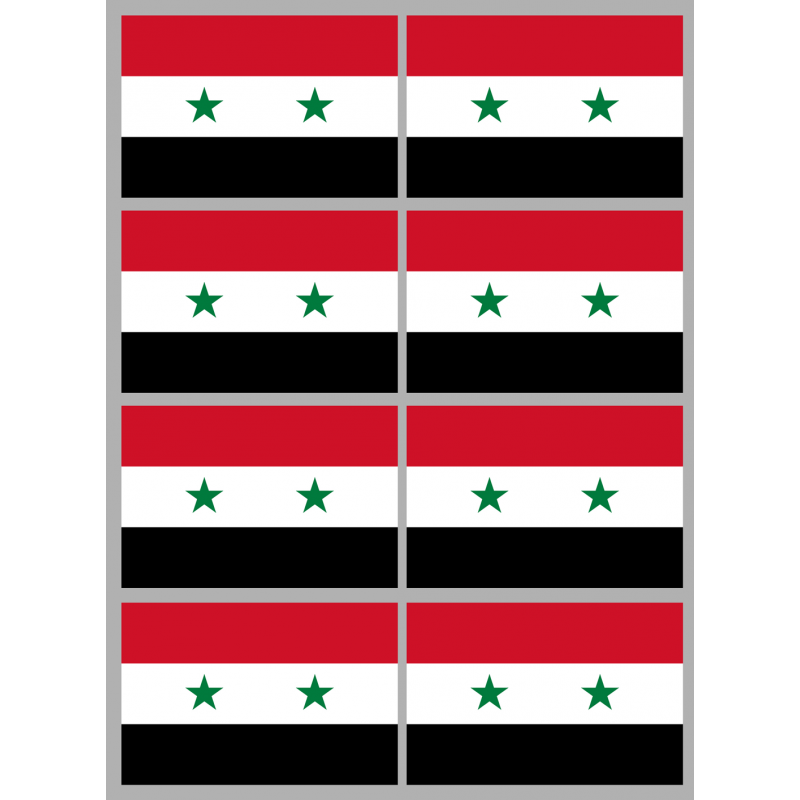 Drapeau Syrie av.2024 (8 stickers - 9.5 x 6.3 cm) - Sticker/autocollant