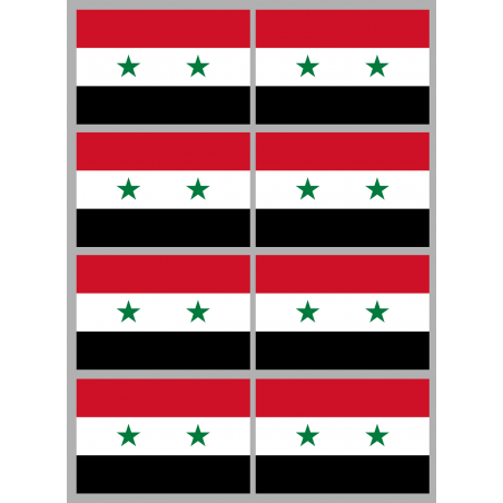 Drapeau Syrie av.2024 (8 stickers - 9.5 x 6.3 cm) - Sticker/autocollant