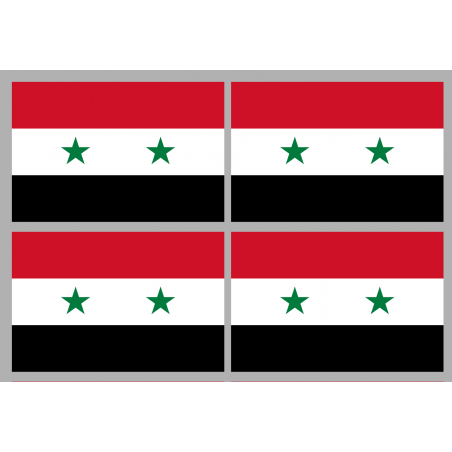 Drapeau Syrie av.2024 (4 stickers - 9.5 x 6.3 cm) - Sticker/autocollant