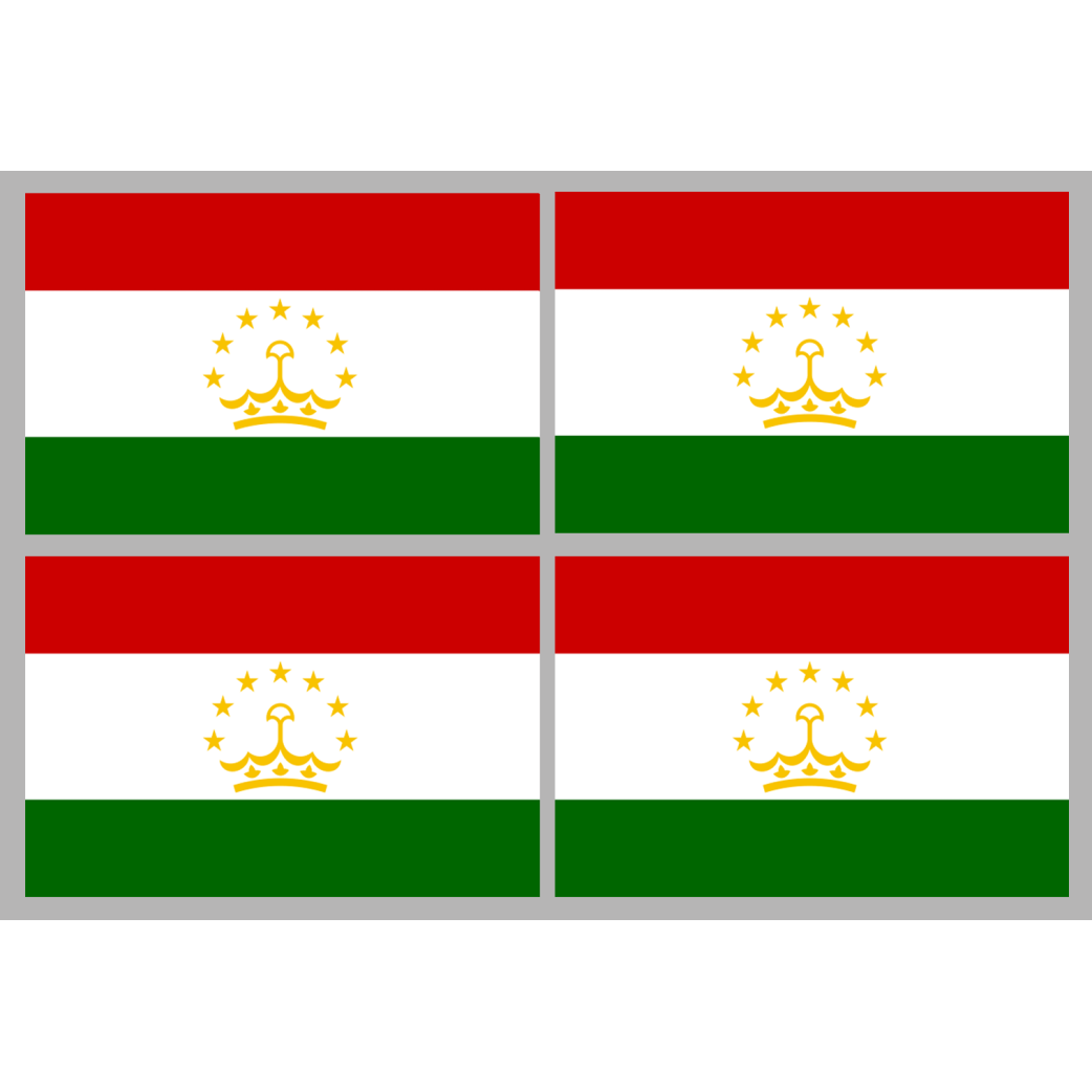 Tadjikistan (4 stickers - 9.5 x 6.3 cm) - Sticker/autocollant