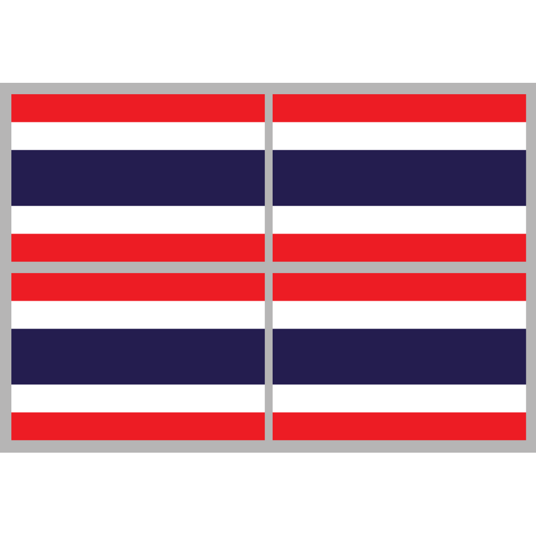 Drapeau Thaïlande (4 stickers - 9.5 x 6.3 cm) - Sticker/autocollant