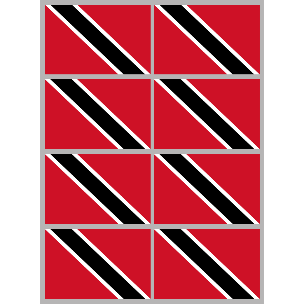 Drapeau Trinité-et-Tabago (8 stickers - 9.5 x 6.3 cm) - Sticker/autocollant