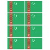 Drapeau Turkménistan (8 stickers - 9.5 x 6.3 cm) - Sticker/autocollant