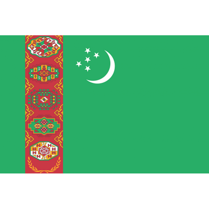 Drapeau Turkménistan (15 x 10 cm) - Sticker/autocollant