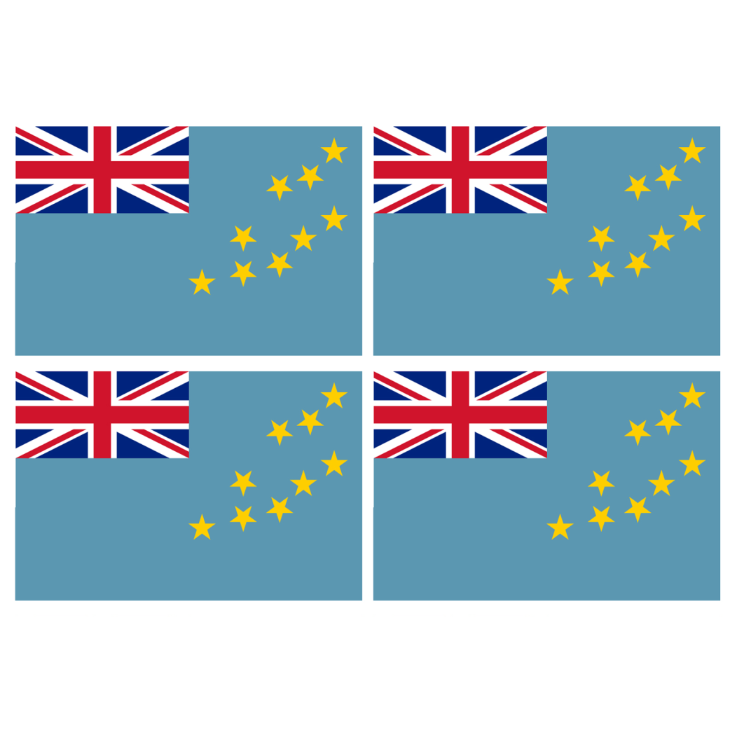 Drapeau Tuvalu (4 stickers - 9.5 x 6.3 cm) - Sticker/autocollant