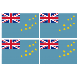 Drapeau Tuvalu (4 stickers - 9.5 x 6.3 cm) - Sticker/autocollant