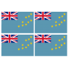 Drapeau Tuvalu (4 stickers - 9.5 x 6.3 cm) - Sticker/autocollant