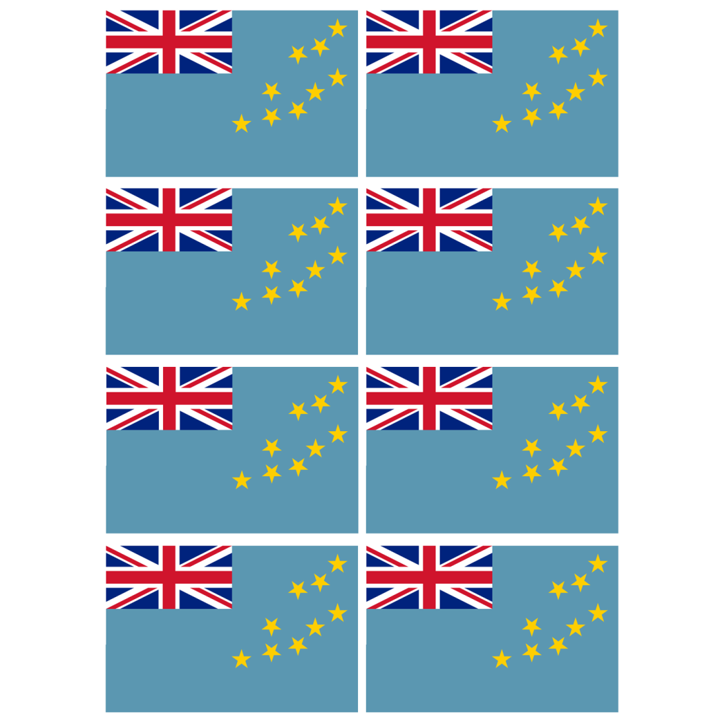 Drapeau Tuvalu (8 stickers - 9.5 x 6.3 cm) - Sticker/autocollant