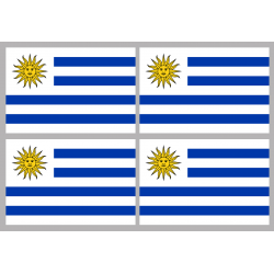 Drapeau Uruguay (4 stickers - 9.5 x 6.3 cm) - Sticker/autocollant