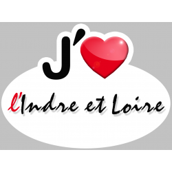 j'aime l'Indre-et-Loire (15x11cm) - Sticker/autocollant