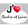 j'aime l'Indre-et-Loire (15x11cm) - Sticker/autocollant