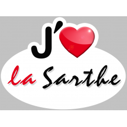 j'aime la Sarthe (15x11cm) - Sticker/autocollant