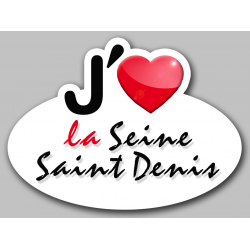j'aime la Seine-Saint-Denis (15x11cm) - Sticker/autocollant