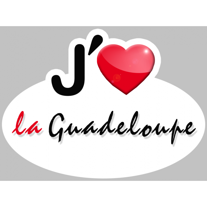 j'aime la Guadeloupe (15x11cm) - Sticker/autocollant