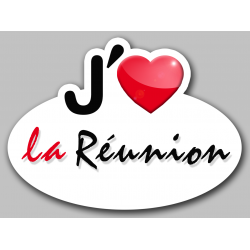 j'aime la Réunion (15x11cm) - Sticker/autocollant