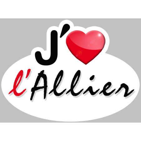 j'aime l'Allier (5x3.7cm) - Sticker/autocollant