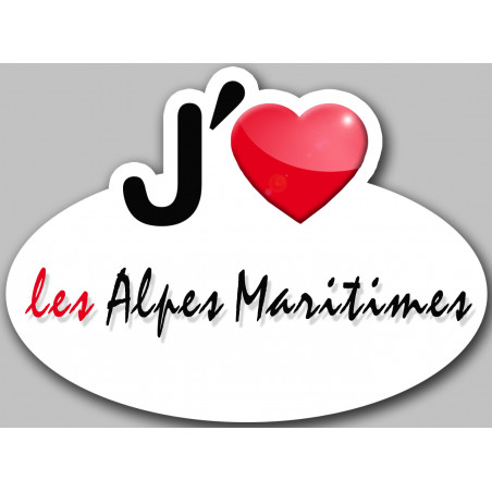j'aime les Alpes-Maritimes (5x3.7cm) - Sticker/autocollant