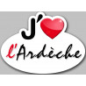 j'aime l'Ardèche (5x3.7cm) - Sticker/autocollant