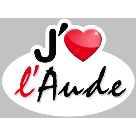 j'aime l'Aude (5x3.7cm) - Sticker/autocollant