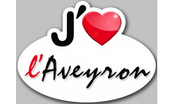 j'aime l'Aveyron (5x3.7cm) - Sticker/autocollant