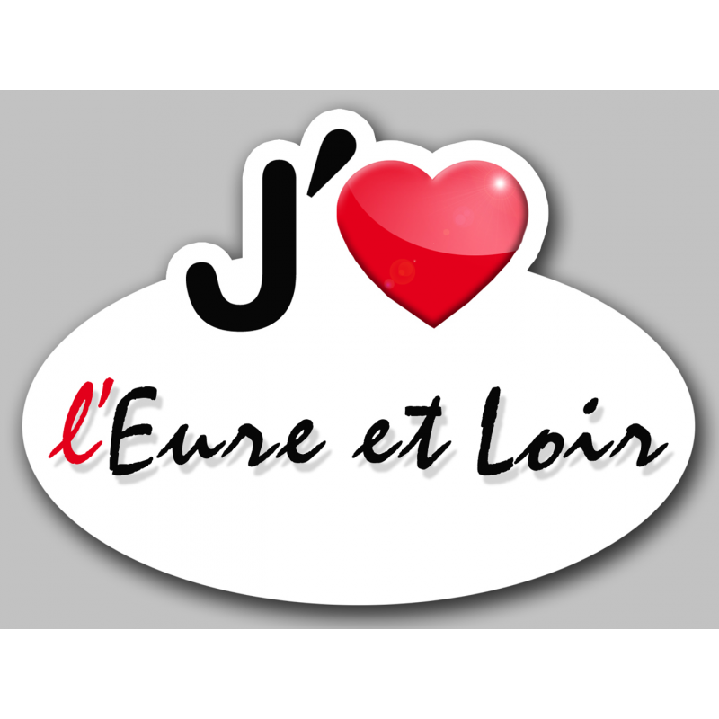 j'aime l'Eure-et-Loir (5x3.7cm) - Sticker/autocollant