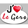 j'aime le Gers (5x3.7cm) - Sticker/autocollant