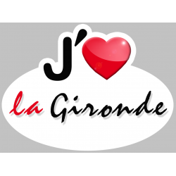 j'aime la Gironde (5x3.7cm) - Sticker/autocollant