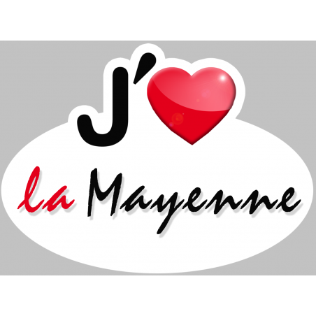 j'aime la Mayenne (5x3.7cm) - Sticker/autocollant