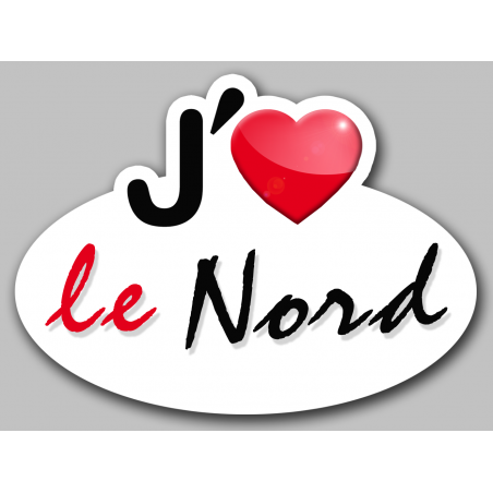 j'aime le Nord (5x3.7cm) - Sticker/autocollant