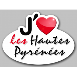 j'aime les Hautes-Pyrénées (5x3.7cm) - Sticker/autocollant