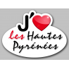 j'aime les Hautes-Pyrénées (5x3.7cm) - Sticker/autocollant