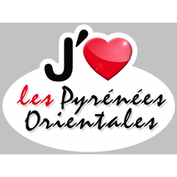 j'aime les Pyrénées-Orientales (5x3.7cm) - Sticker/autocollant