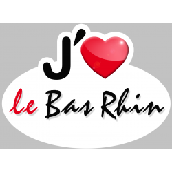 j'aime le Bas-Rhin (5x3.7cm) - Sticker/autocollant