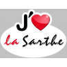 j'aime la Sarthe (5x3.7cm) - Sticker/autocollant