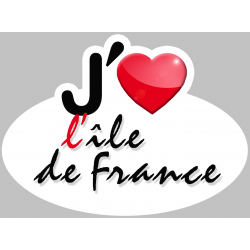 j'aime l'île de France (5x3.7cm) - Sticker/autocollant
