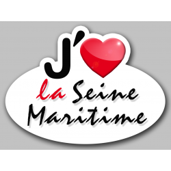 j'aime la Seine-Maritime (5x3.7cm) - Sticker/autocollant