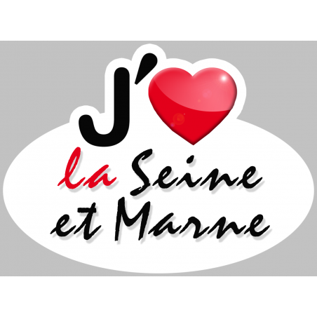 j'aime la Seine-et-Marne (5x3.7cm) - Sticker/autocollant