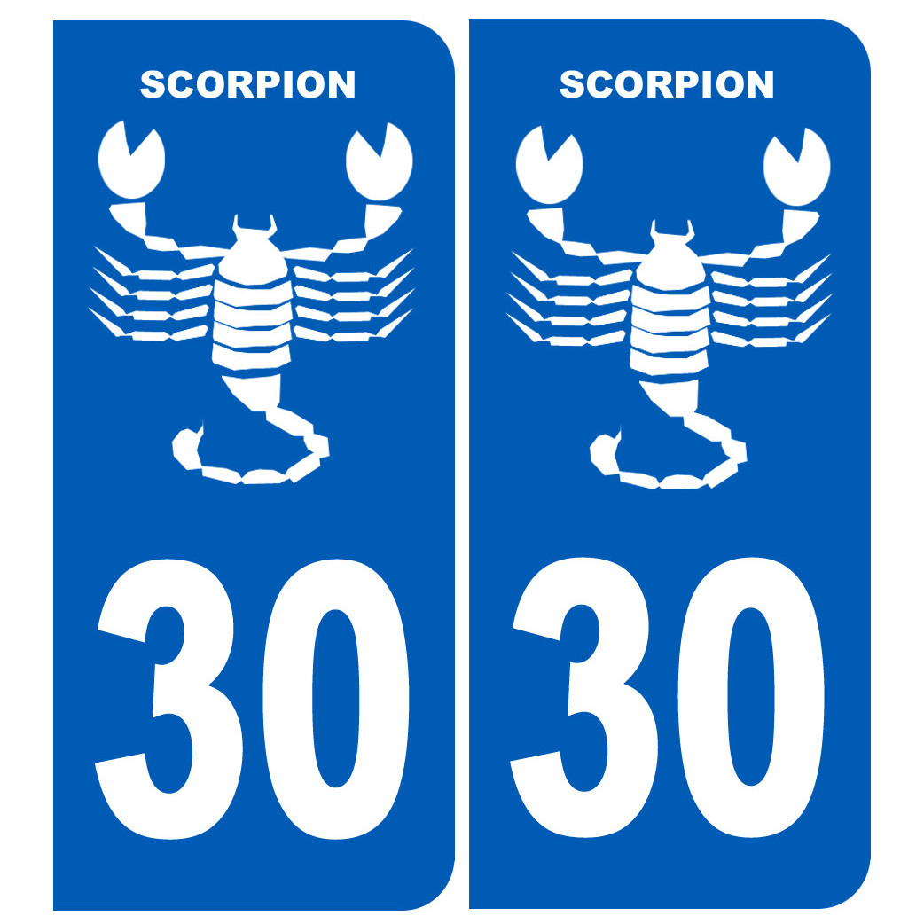 immatriculation scorpion 30 Gard - Sticker/autocollant