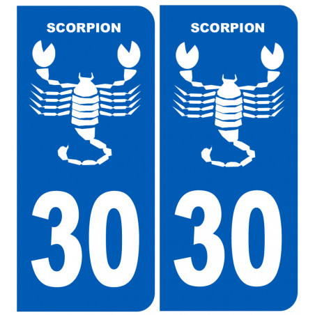 immatriculation scorpion 30 Gard (10.2x4.6cm) - Sticker/autocollant