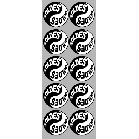Série YIN YANG SOLDES (10 stickers 5x5cm) - Sticker/autocollant