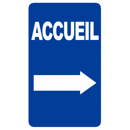 Accueil fléchage vers la droite (20x12cm) - Sticker/autocollant