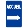 Accueil fléchage vers la droite (20x12cm) - Sticker/autocollant