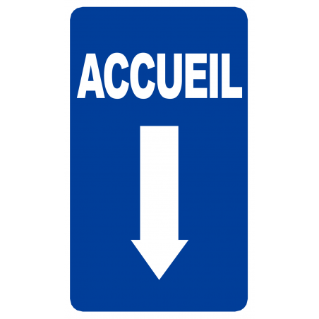 Accueil fléchage vers le bas (20x12cm) - Sticker/autocollant