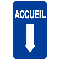 Accueil fléchage vers le bas (15x9cm) - Sticker/autocollant